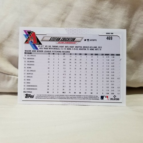 Stefan Crichton 2021 Topps Baseball Series Two Yellow Walgreens Card #469 - Picture 2 of 2