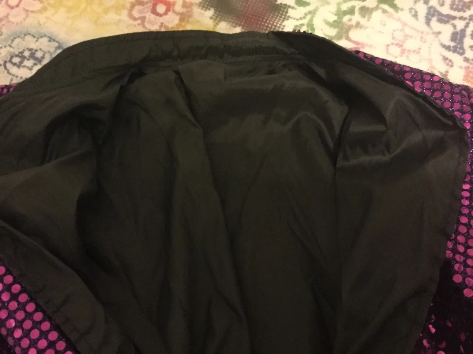 EUC S блестящий фиолетовый зеркало ткани низ кнопка гламур диско Rockettes куртка. - Изображение 4 из 4