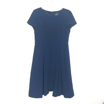 Adrianna Papell Women's Dark Blue Pleated Dress size 8 Short Sleeve BDK |  eBay UK