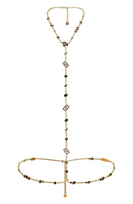 NEW Authentic Versace Bodychain Necklace Jewelry Black Swarovski Crystal - RARE!