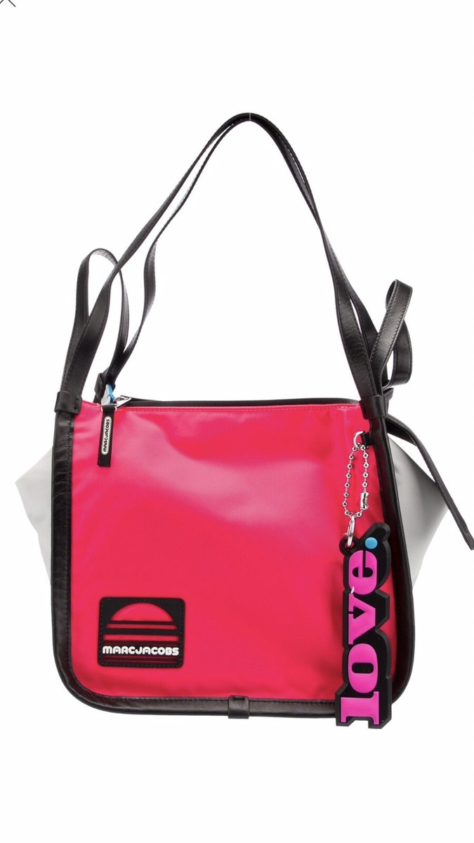 Marc Jacobs Colorblock Sport Nylon Shoulder Bag Tote Leather