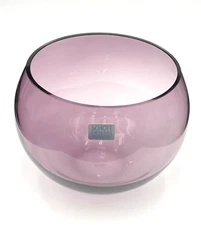 Rare Schott Zwiesel (Germany) Handmade Glass Bowl, Purple, Original Sticker MINT