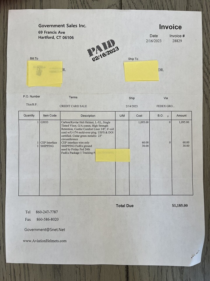 Helicopter Flight Helmet (Government Sales Inc) eBay