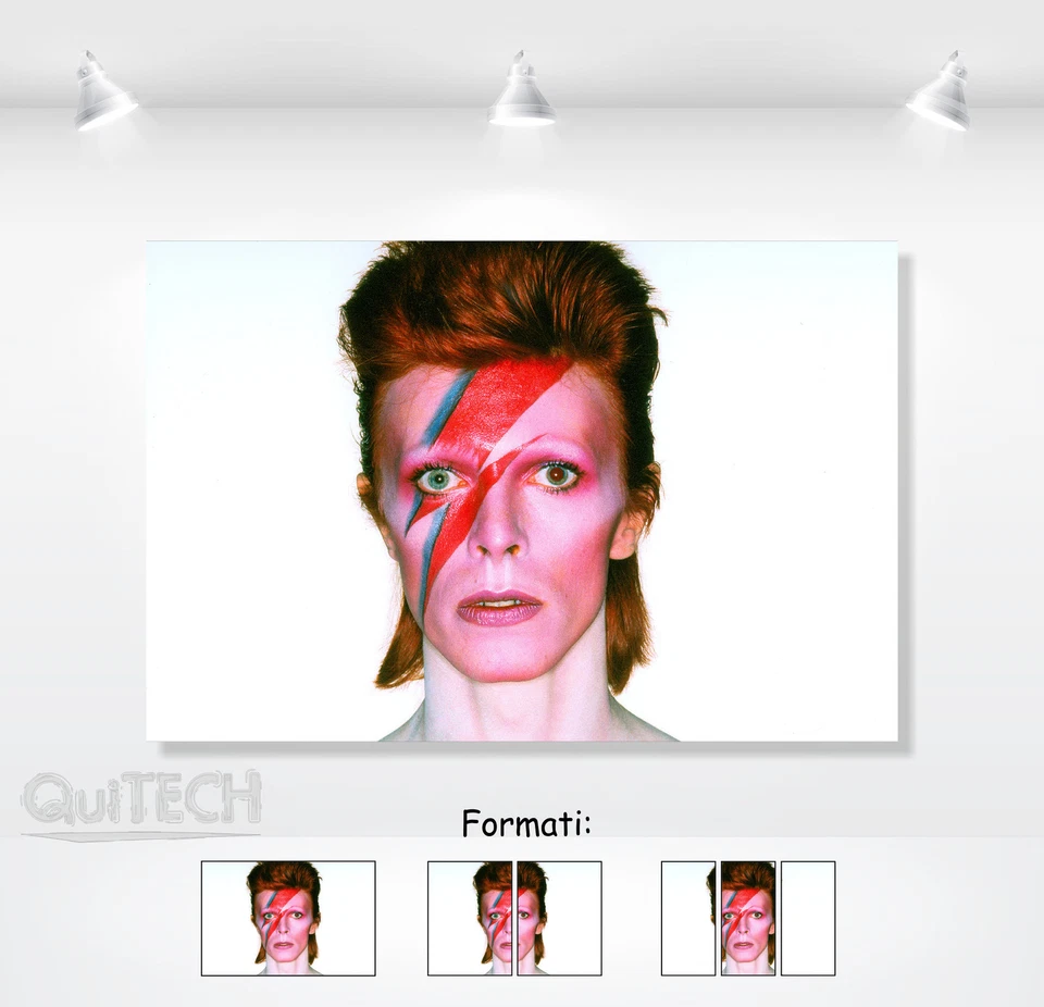 QUITECH David Bowie - 4 - Quadro stampa su Tela Pelle Canvas Dipinto Arte Moderna