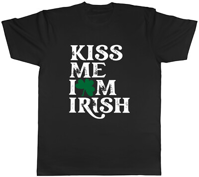 Kiss Me I'm Irish Clover Herren Unisex T-Shirt Tee