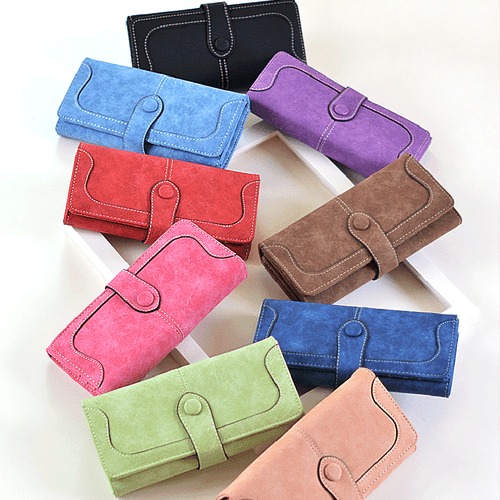 Mujeres Damas Gamuza Cuero Bolso sin asas Cartera Largo Tarjetero Estuche Cartera Bolso de mano - Imagen 2 de 20