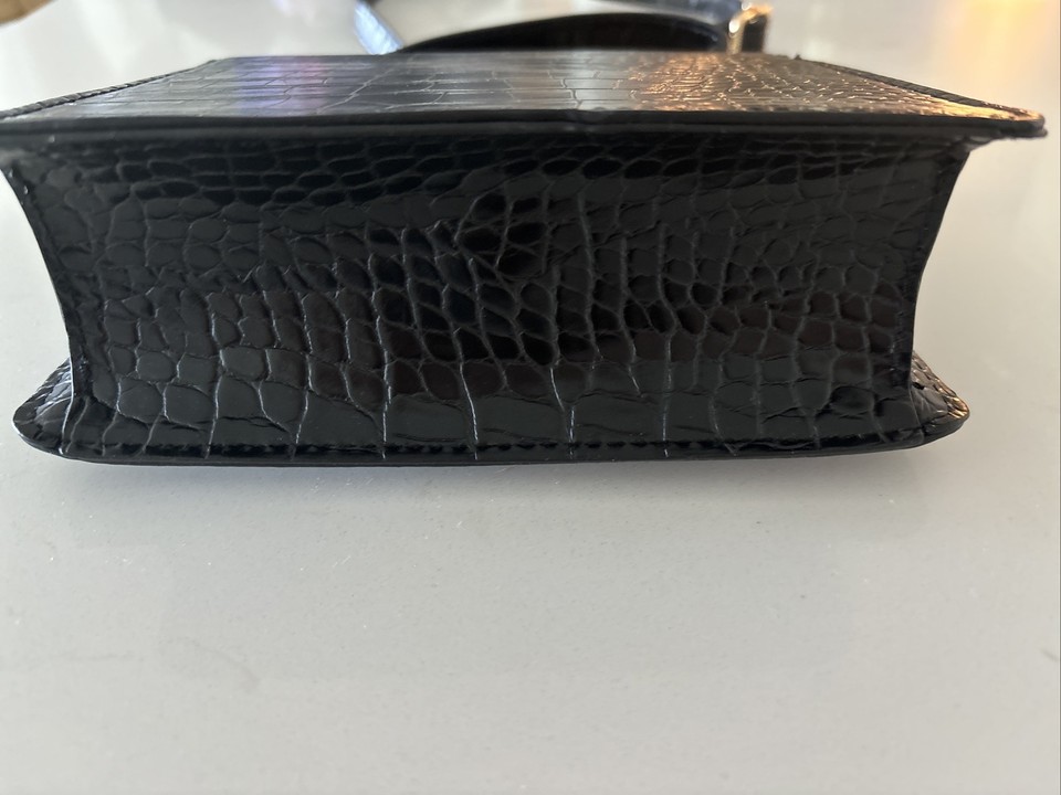 ASOS Faux Crocodile Crossbody Mini Bag Black eBay