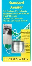 STANDARD DUAL THREADED FAUCET AERATOR 15/27-27 55/64-27