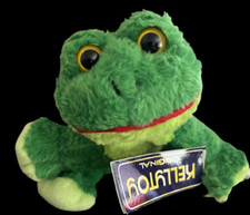 1998 Kellytoy Green Frog Plush 7"