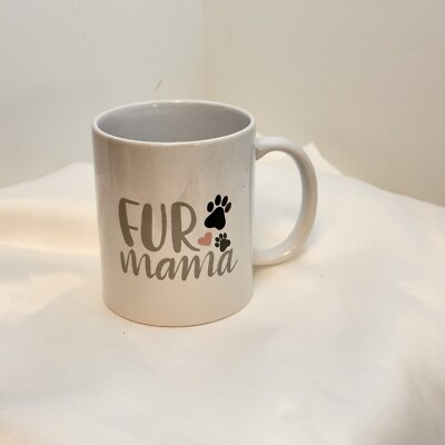 ''FUR MOMA'' w/black PAW Print Ceramic MUG