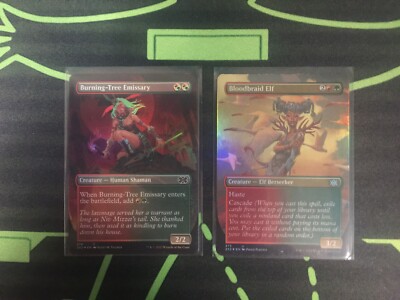 MTG Magic The Gathering Bloodbraid Elf / Burning-Tree Emissary Foil Borderless