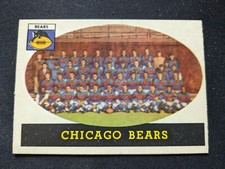 1958 Topps Football Card # 29 Chicago Bears Team (EX)