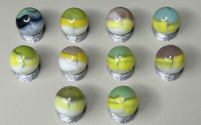 Lot Of 10 Vitro Agate Tigers Eye Type 2 Marbles 5/8  NM
