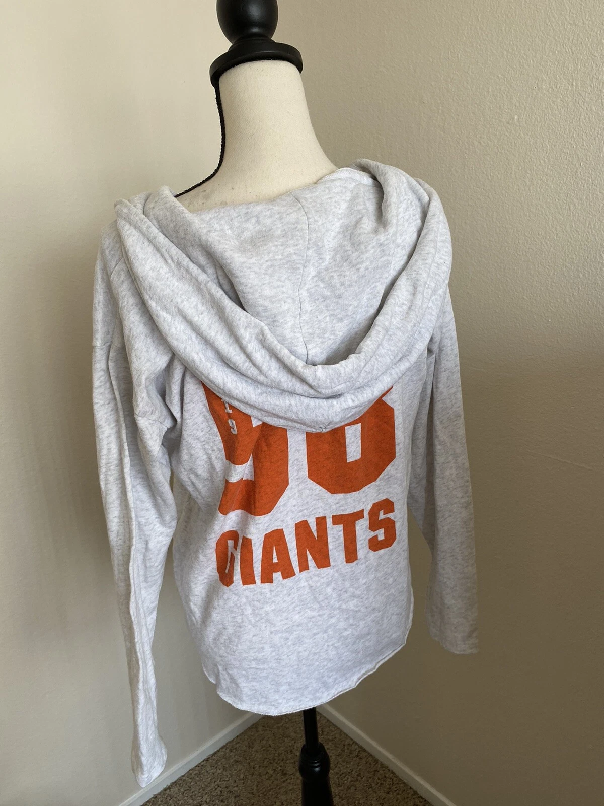 UNDERCOVER Victoria’s Secret ROSA Pullover GIGANTI Grigio Chiaro Taglio Laser Felpa con Cappuccio Taglia Media