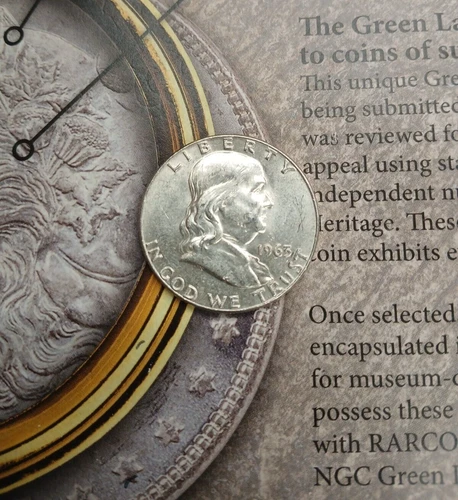 Silver 1963 D AU/BU Full Bands  Franklin Half Dollar    TP-8790