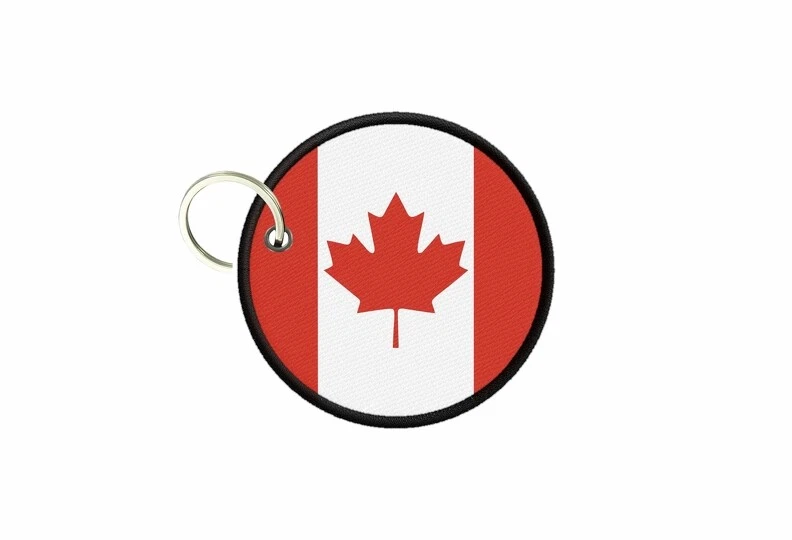 PRETYZOOM, portachiavi con simbolo bandiera del Canada, anelli per uomini e donne decorazioni portachiavi borsetta zaino borsa ciondolo regalo 3 pz stile 2