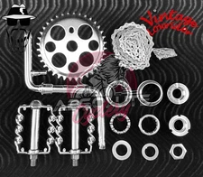 VINTAGE LOWRIDER CHROME CRANK PACKAGE, FLAT TWISTED PEDALS 20" LOWRIDER BICYCLES