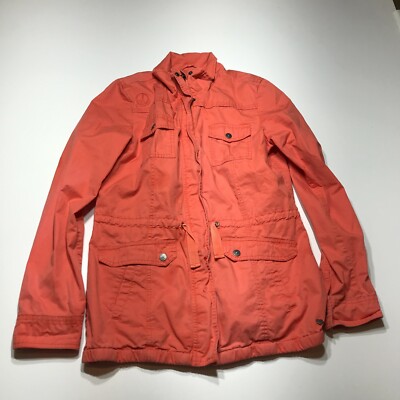 Tom Tailor Jacket Womens Size XL Early Spring Fever Coral Broken In Zip Snap