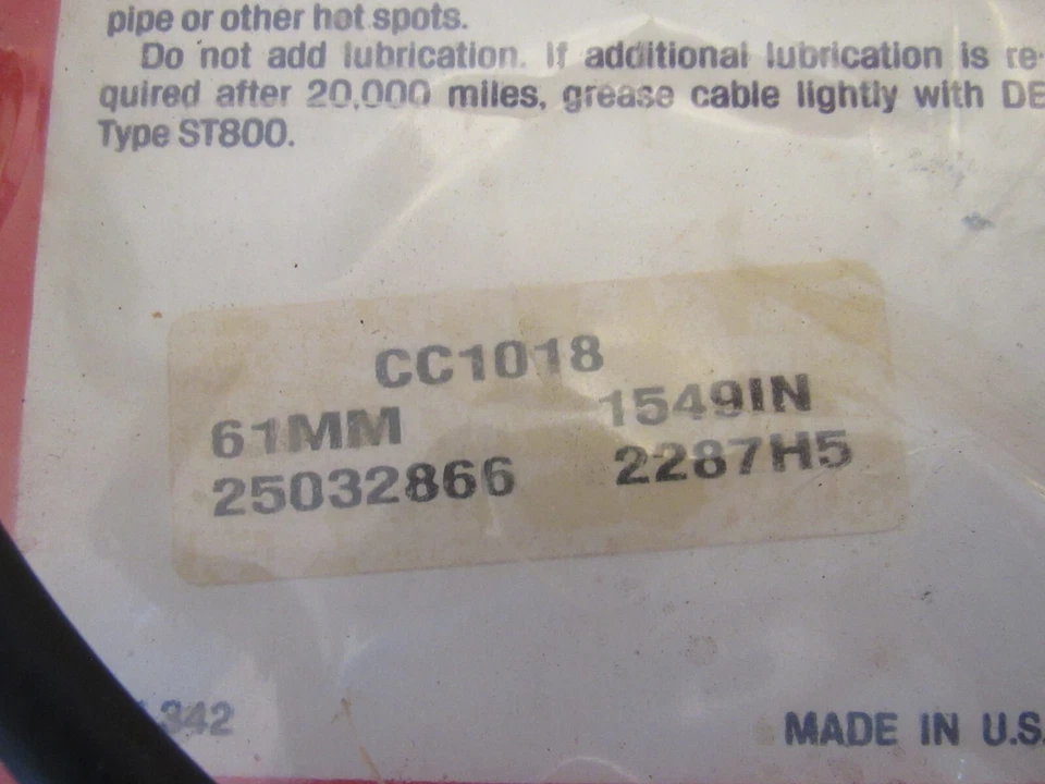 Cable velocímetro GM 25032866 Chevy Pontiac Camaro Firebird 1976-81 nuevo de lote Foto 2 de 4