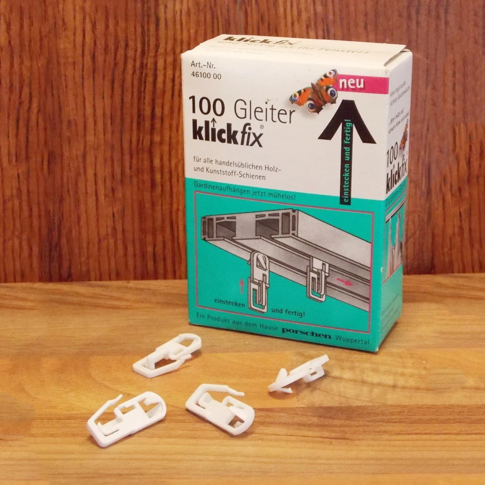 Coulisseaux Pour Rail Rideau Plastique 4 Mm - Click-Gleiter Blanc - Lot