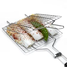  Stainless Steel BBQ Barbecue  Grilling Net Cooking Fish/Meat