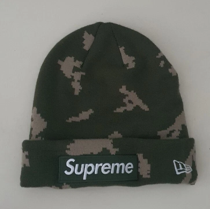 Chapeau camouflage russe olive logo boîte FW21 Supreme New Era