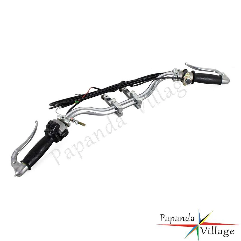 Chrome Retro Handlebar w/ Grip Lever Cable For BMW M72 R12 R75 R51 Dnepr Ural - Image 4 of 4