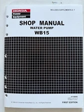 Honda Water Pump WB15 Shop Manual, includes supplements Z, Y 