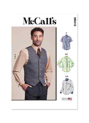 McCall s Herren gefütterte Weste, Hemden, Krawatte und Fliege Schnittmuster M8415