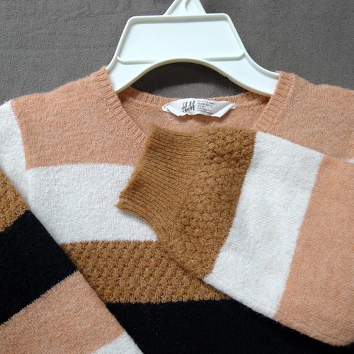 H&M Kid's Striped Knit Sweater Dress Size 6 Pink - Picture 3 of 11