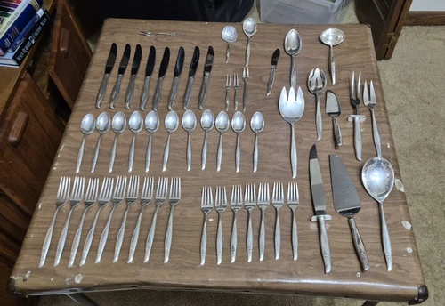 GORHAM Sea Rose STERLING SILVER Set For 7 plus RARE serving pieces: 51 pc. set