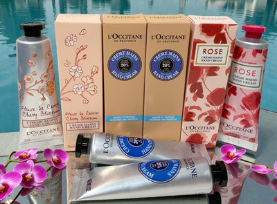 L Occitane En Provence Shea Butter, Rose, Cherry Blossom Hand Cream 1oz Set of 4