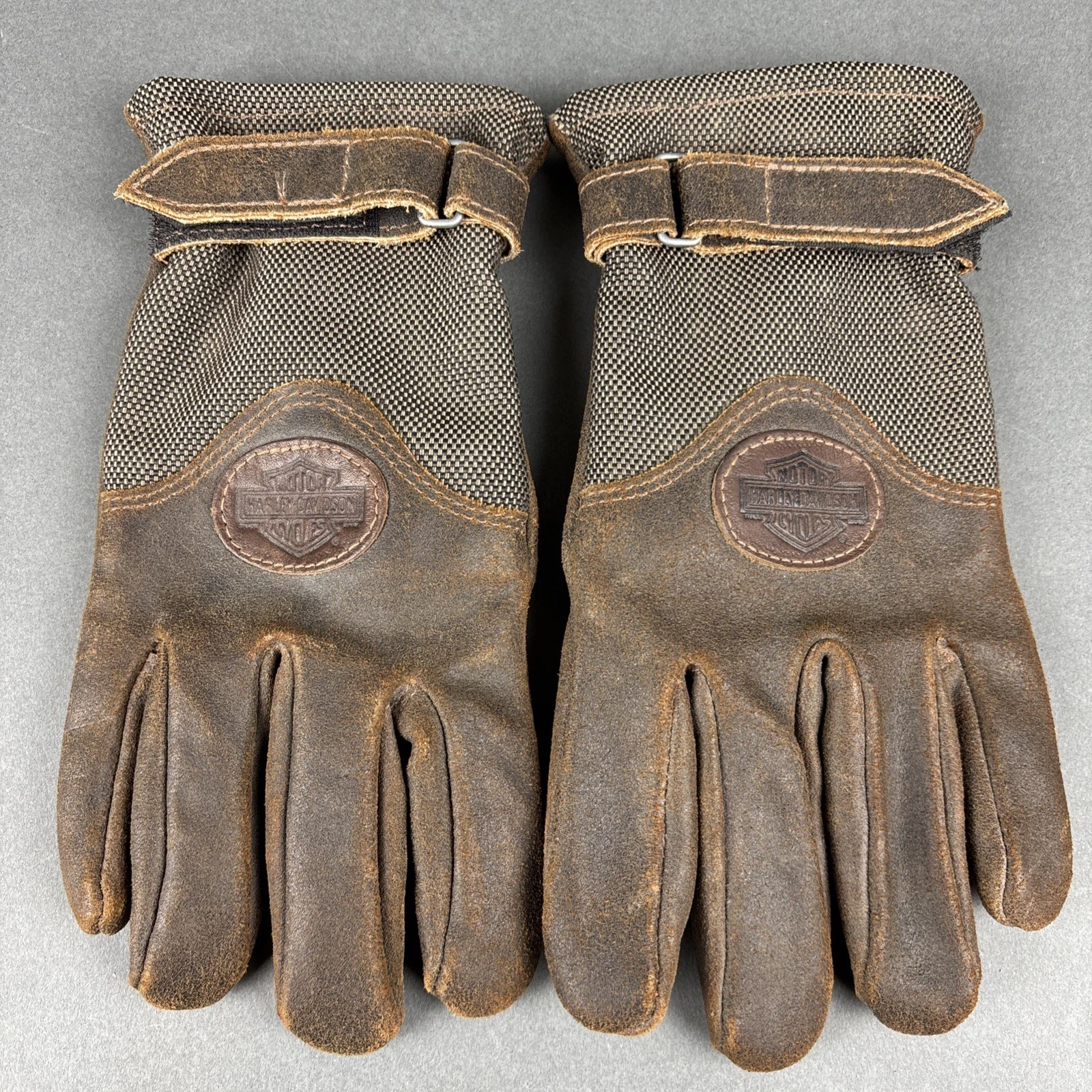 Harley-Davidson Women’s Gloves Brown Leather & Cordura Size Small Made In USA