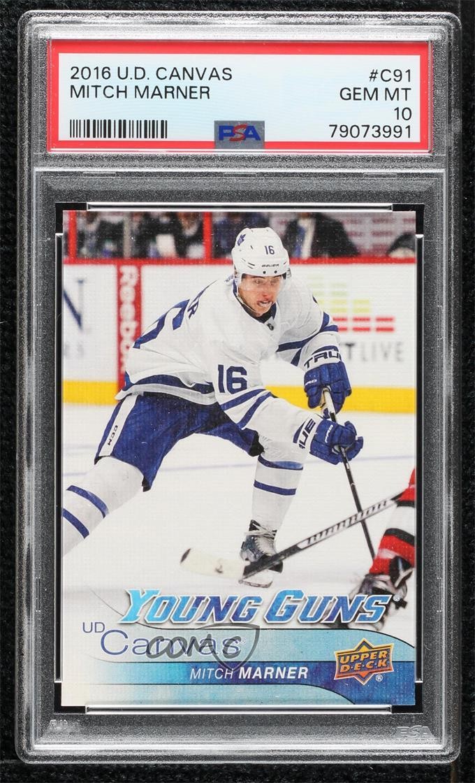 2016-17 Upper Deck UD Canvas Young Guns Mitch Marner #C91 PSA 10 GEM MT 08ly