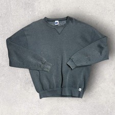 Russell Athletic Made In USA Gray Blank Vintage 1990s Crewneck Sweatshirt Size L