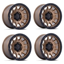 Set 4 18 Fuel Fc884 Fortress Bronze Gloss Black Lip 18x9 Wheels 6x135 20mm Rims