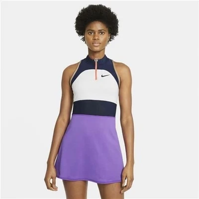 Nike Court Dri-FIT Slam Tenniskleid Lila Navy Weiß CV4693-522 Damen XS - Bild 1 von 4