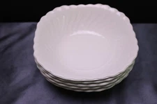 Johnson Brothers REGENCY All White 5 Square Bowls Black Crown Mark Ironstone 6 "