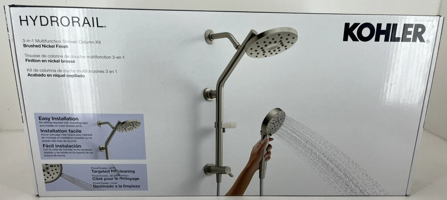 Kohler Hydrorail 3-in-1 Multifunction Shower System Nickel - R38001-G-BN