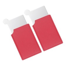 2Pcs Small Pocket Mirror Travel Mirror Red 2.5 x 3.66 Inch