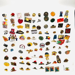 Mixed Lot of 100 Lapel/Hat Pins Pin backs Vintage & More