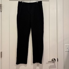 Quince Ultra-Stretch Ponte Straight Leg Pants Black Women Size Large Office Wear