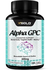 Alpha GPC Choline Supplement 600mg, 99  Purified, Bioavailable Brain Boost