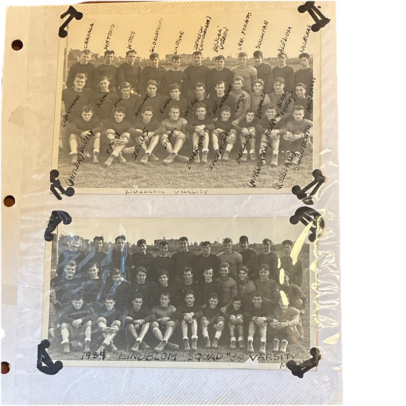 1934 Chicago All City Champions Lindblom Football Team Photo Lot (Vintage)