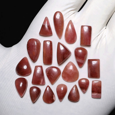 20 PC Natural Cobalt Calcite Hi-Quality 10mm-18mm Blush Red Cabochon Gemstones