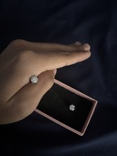 Certified 2-Ct Real Lab-Grown Diamond Stud Earrings Platinum D, VVS2