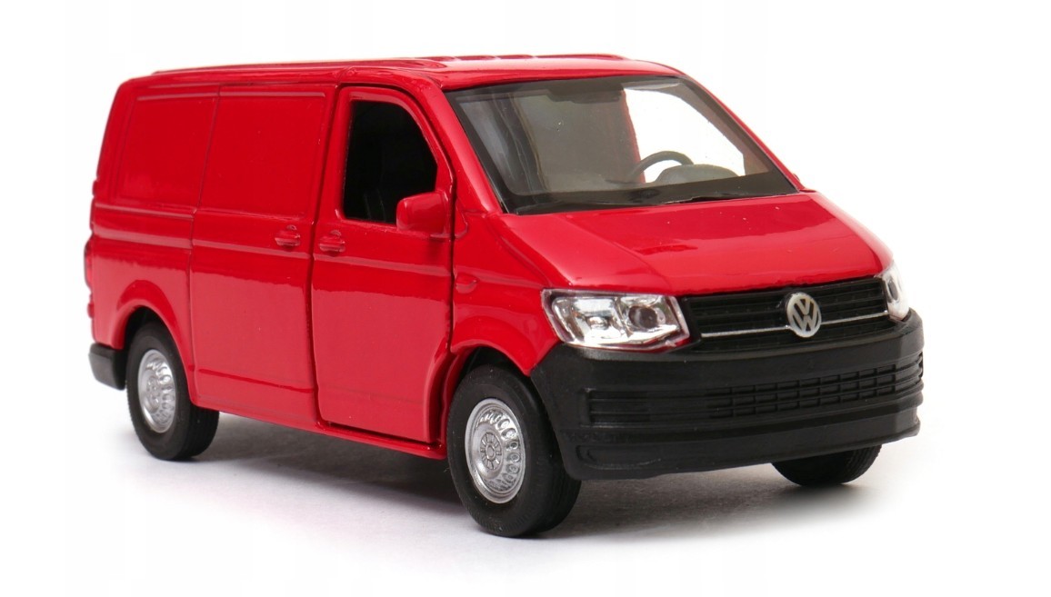 Welly Volkswagen Transporter T6 Van Red 1:34 1:39 Scales 4.5Inch Diecast in Box