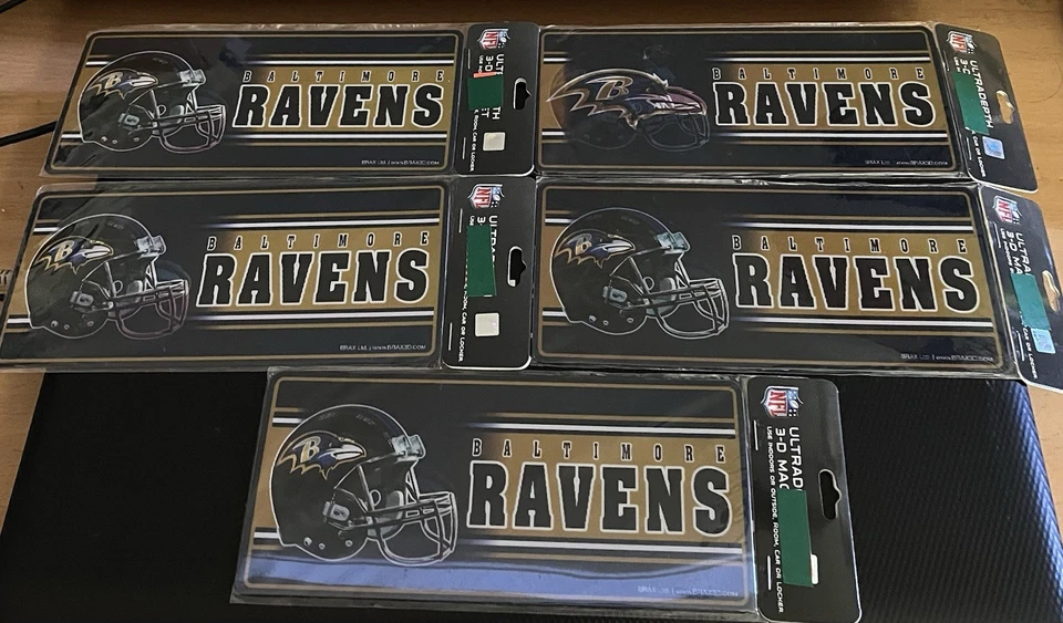 Lote de 10 ímãs, decalques Baltimore Ravens Swag oficialmente licenciados lote de times NFL - Imagem 4 de 4