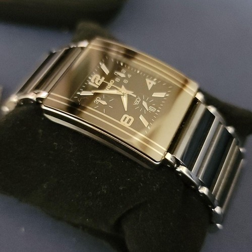Rado Men Wristwatch Diastar Black Square Silver Quartz Unconfirmed #T0078