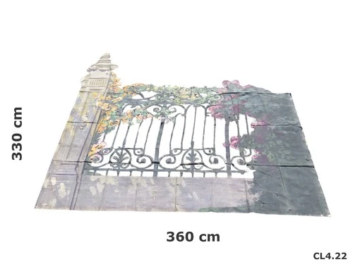 Backdrop Ancient Stage Scene Painted Hand Flowers Garden CL4.22